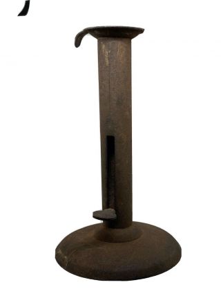 Antique Country Primitive Iron Push Up Candle Stick