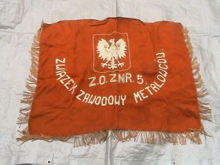 Polish Very Old Big Banner - Polish State Eagle - Very Rare