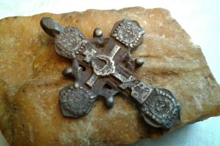 Rare Large Antique C.  17 - 18th Century Orthodox " Old Believers " Ornate " Sun " Cross
