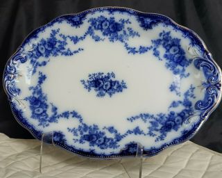 Antique Grindley Flow Blue Florida Oval Platter 14 " England C.  1891 Rare