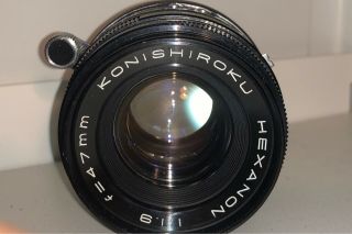Rare Rangefinder Konishiroku Hexanon Lens 1963 47mm F:1.  9 Adapted To Sony E