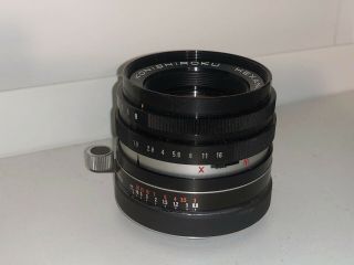 Rare rangefinder Konishiroku Hexanon lens 1963 47mm f:1.  9 adapted to Sony E 3