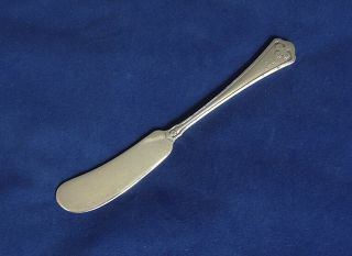 Wallace Sterling Silver Carmel 1912 Butter Spreader.  Mono R.  Arts & Crafts