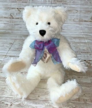 Boyds Bears Large 21 " Jointed White Plush Teddy Marshmellow Q Furryfoot 93222v