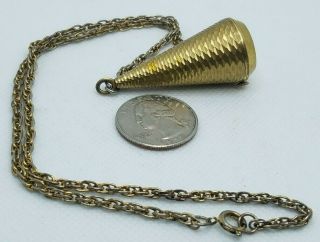 CARAVELLE Womens Gold Pendant Watch vintage unique cone shape heavy 3