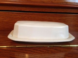 Rare Paneled/multi - Sided White 2pc Butter Dish Pfaltzgraff? Providence?