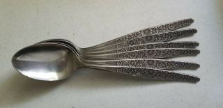 6 Antique Vintage Collectible Spoons 7.  5 " Stainless - Interpur,  Japan