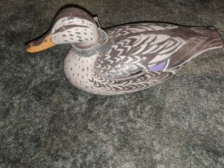 Old Vintage Duck Decoy,  With Weight,  13 " By 6 " Antique Duck Decoy