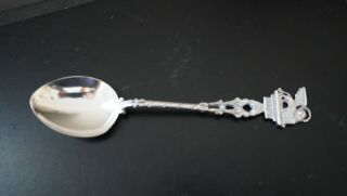 Vintage 800 Silver Souvenir Spoon Winded Lion Handle 2