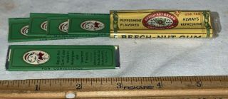 Antique Beech Nut Chewing Gum Pack 1 Stick,  4 Wrappers Peppermint Candy Package