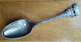 Antique George Vose Bison Buffalo Ny Niagara Falls Sterling Silver Spoon - 1905