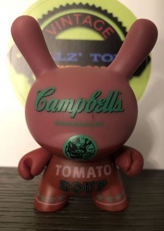 Kidrobot Dunny Andy Warhol Silkscreen Campbell’s Soup Series 1 Rare Wow