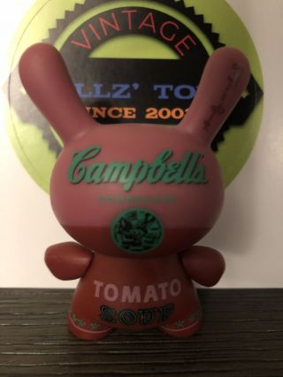 Kidrobot Dunny Andy Warhol Silkscreen Campbell’s Soup Series 1 RARE WOW 2
