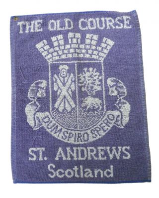Vintage St.  Andrews The Old Course Scotland England 18”x14” Blue White