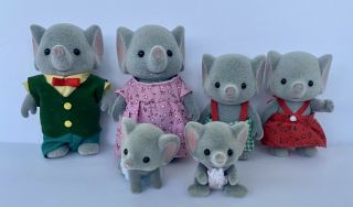 Calico Critters Sylvanian Families Ellwood Elephant Family Including Twin Babies