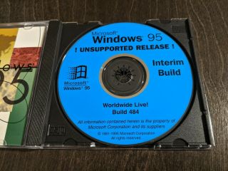 ULTRA RARE: Microsoft Windows 95 Codename Chicago Worldwide Live Build 484 Beta 2