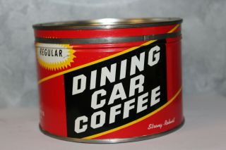 Rare Vintage Dining Car 1 Lb Keywind Coffee Tin Can St Louis Mo Store Display