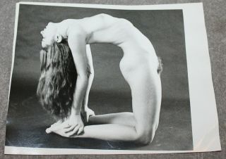 Vintage Art Photo Nude Woman Contortionist Odd Bending Backwards Pose