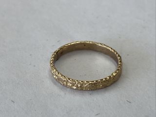 Antique Vintage 10k Yellow Gold Baby Ring Floral Pattern Size 0.  5