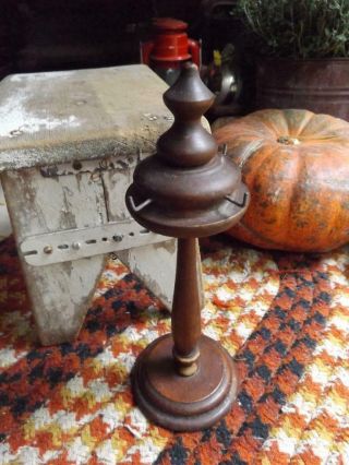 Small Antique Country Store Turned Wood Counter Top Display Piece 4 Hooks