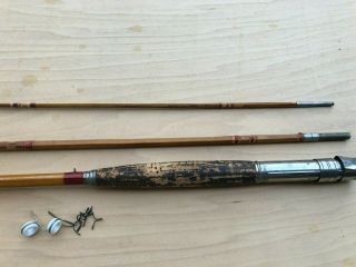 Vintage Hexagonal Bamboo Fly Rod For Restoration.  Bamboo Fly Fishing Rod
