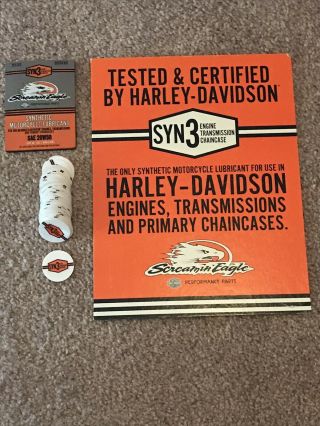 Rare Harley Davidson Syn3 Oil Can Dealer Sign Dip Dots Rubber Sign