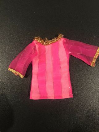 Vintage Barbie Mod Clone Bright Pink Gold Thread Dress Rare
