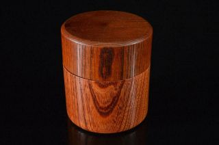 X3128: Japanese Wooden Shapely Tea Caddy Chaire Container,  Tea Ceremony