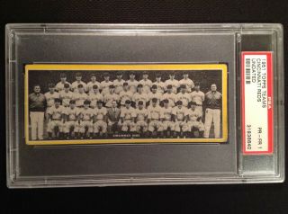 Very Rare 1951 Topps Cincinnati Reds Team Card Undated Psa 1.  Kluszewski