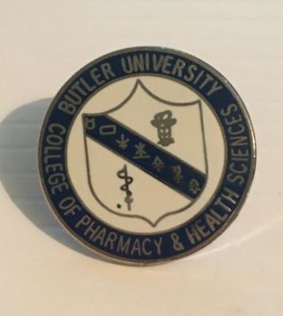 Vintage Butler University College Of Pharmacy & Health Sciences Lapel Pin Rare