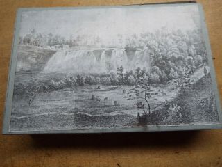 Antique Rare Printer Wood Block Copper Plate Upper Falls Genesee Ny