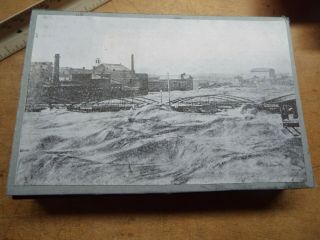Antique Rare Printer Wood Block Copper Plate Genesee River Flood 1865 Ny