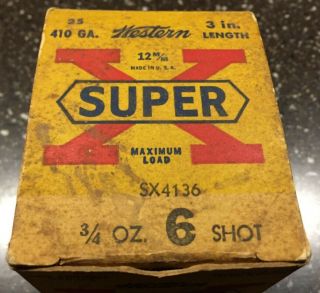 Vintage Western - X Rare 3 Inch 410 Gauge Empty Shotgun Shell Box