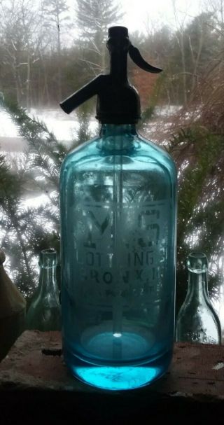 Antique Vintage M S Bottling Co Seltzer Bottle.  Bronx Ny