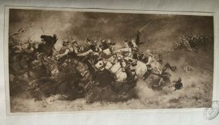 Antique Print 1901 Rezonville Aime Morot French - Prussian War Painting Art