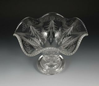 Rare Tuthill Phlox Daisy Cut Glass Sweet Pea Vase American Brilliant Period Abp