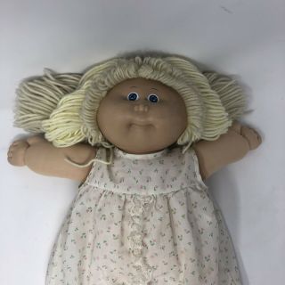 Cabbage Patch Kids Xavier Roberts 85 Blonde Pig Tails Blue Eyes Doll
