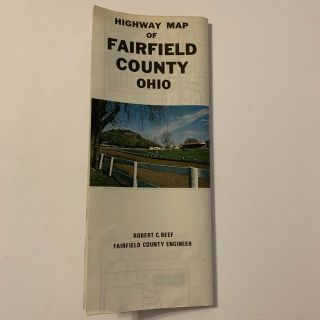 Vintage 1988 Fairfield County Ohio Highway Road Map Robert C Reef County Engin