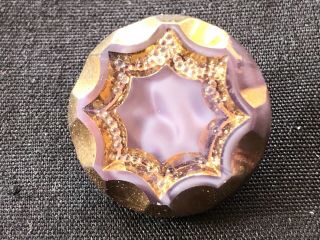 Rare Vintage Moonglow Button Lavender Star With Coralene 11/16 "