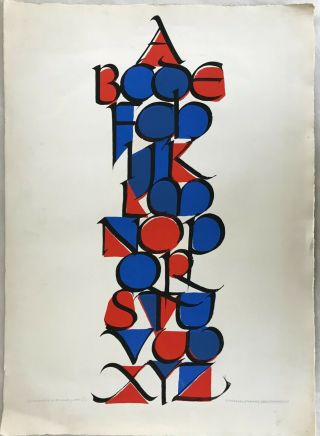 1975 Alphabet Silkscreen On Heavy Stock 31 " X 22 "