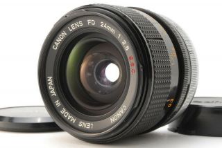 Very Good Rare O Mark Canon Fd 24mm F/2.  8 Mf Wide Angle Lens For Fd From Japan