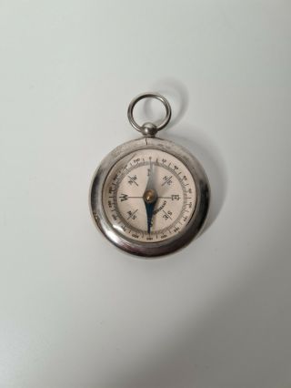 Vintage Pocket Compass Made In Germany Cracked Glass