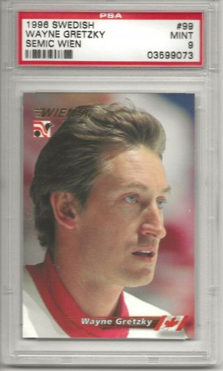 Ultra Rare Wayne Gretzky 1996 Swedish Semic " Wien " Card 99 Psa 9 None Higher