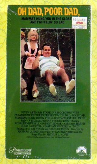 Oh Dad,  Poor Dad.  Vhs Video Movie 1967 Jonathan Winters Comedy Rare
