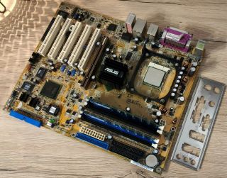Rare Asus P4c800 - E Deluxe Rev 2.  00 Intel 875p Ich5 Socket 478 P4 Motherboard