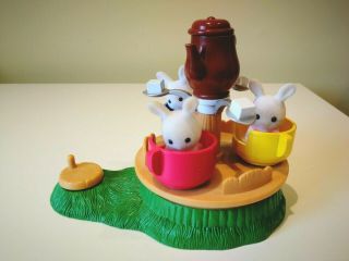 Sylvanian Families Tomy 1995 Rotating Baby Carousel Teacup Ride - Calico Critters