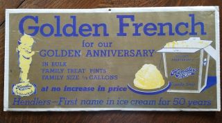 Antique Ice Cream Advertising - Hendlers Golden French - Kewpie - Paper Sign
