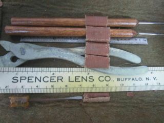 Vintage Set Antique Lab Tools Slc Spencer Lens Co.  Usa Roll - Up Kit Buffalo Ny