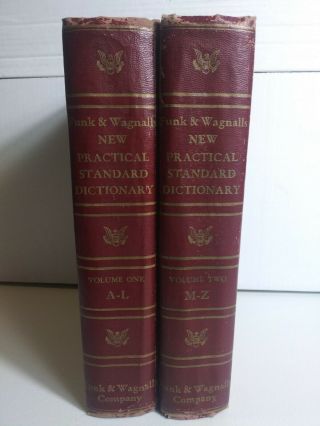 Funk And Wagnalls Practical Standard Dictionary Volumes 1 & 2 Vintage 1956