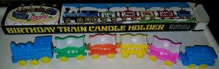 Train Candle Holder Cake Topper Steam Train Railway Decoration